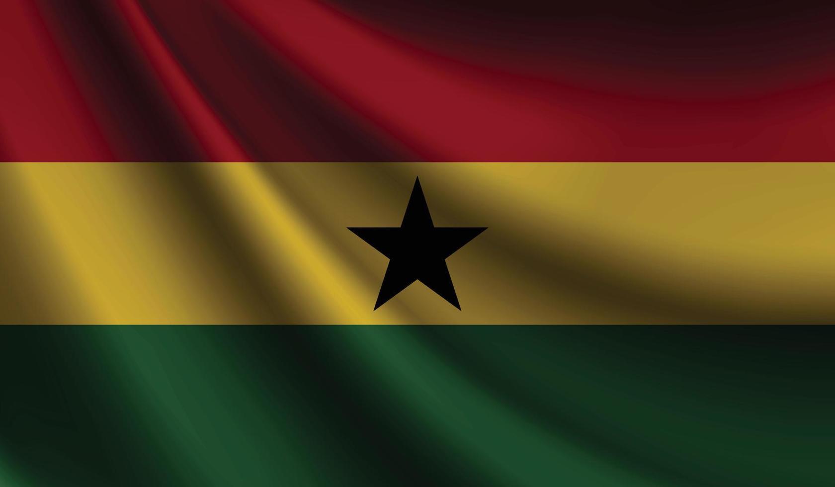 bandera de ghana que agita el fondo para el diseño patriótico y nacional vector