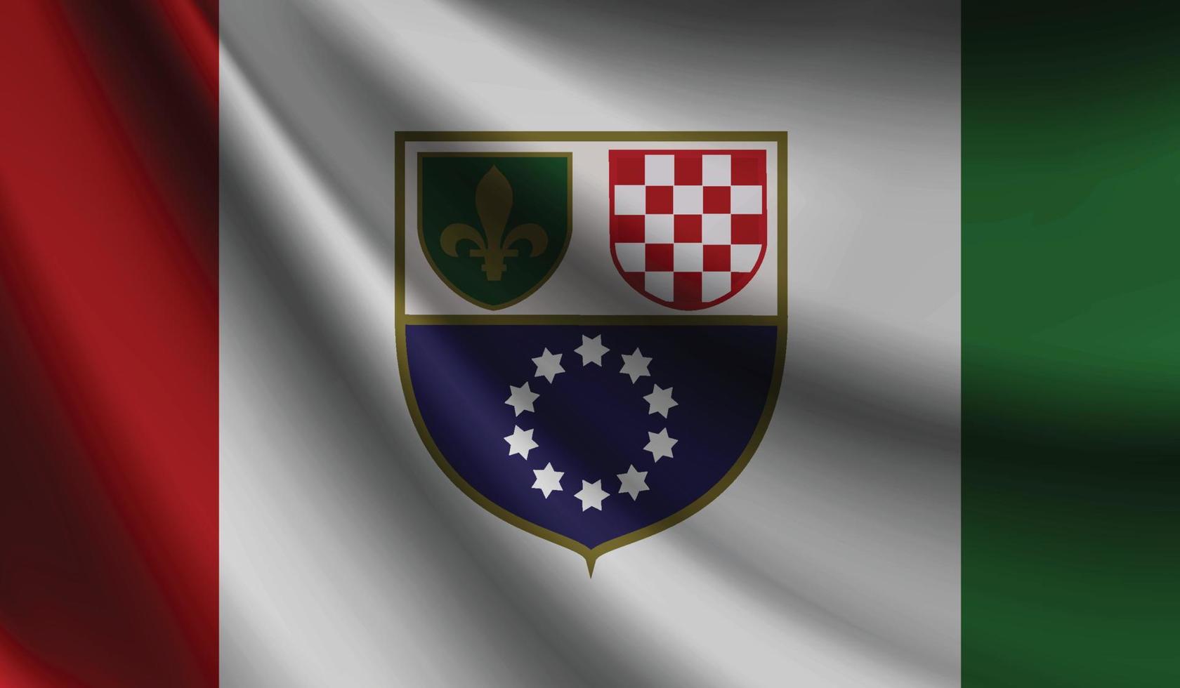 Federation of Bosnia and Herzegovina flag waving. Background for patriotic and national design vector