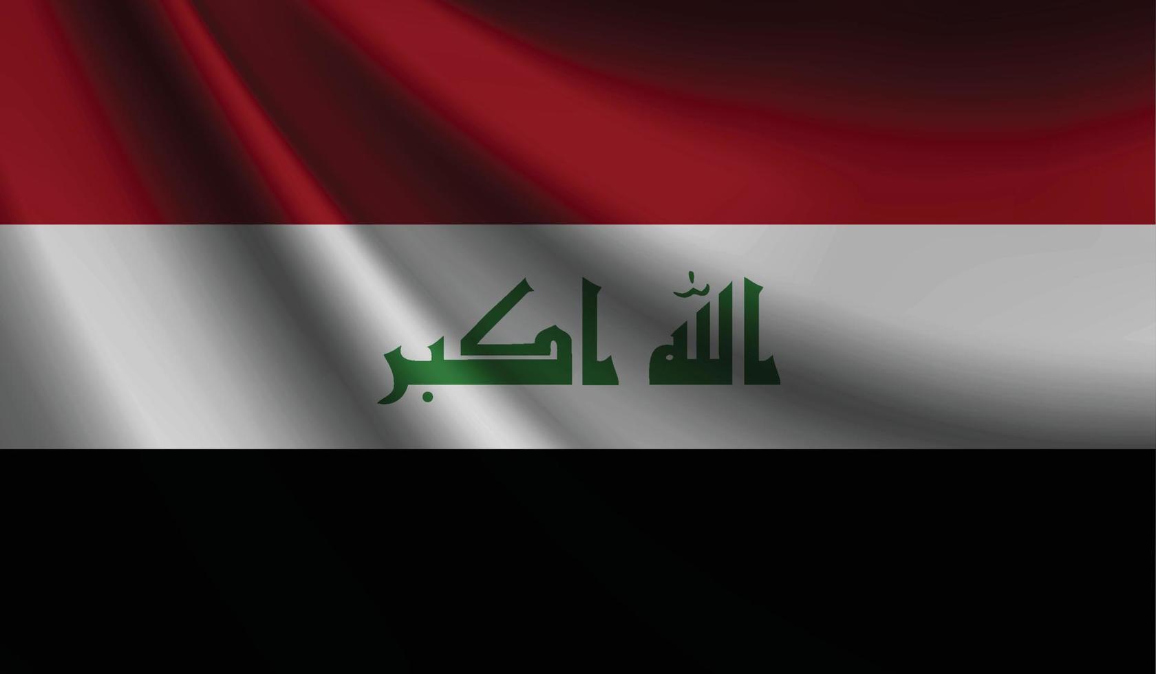 bandera de irak ondeando. antecedentes para el diseño patriótico y nacional vector