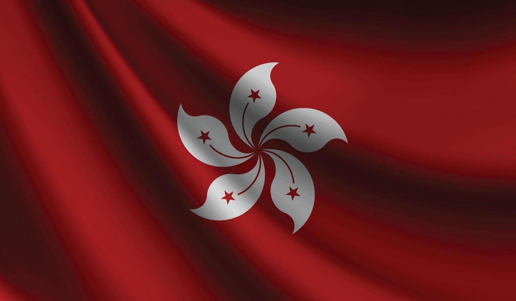 Hong Kong flag waving. Background for patriotic and national design vector