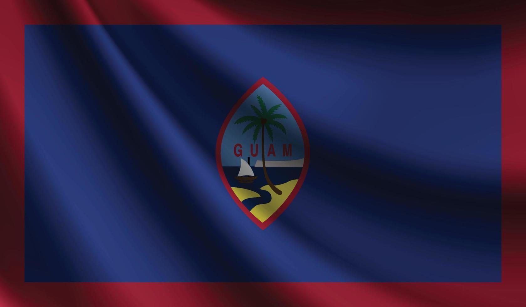 bandera guam ondeando. antecedentes para el diseño patriótico y nacional vector