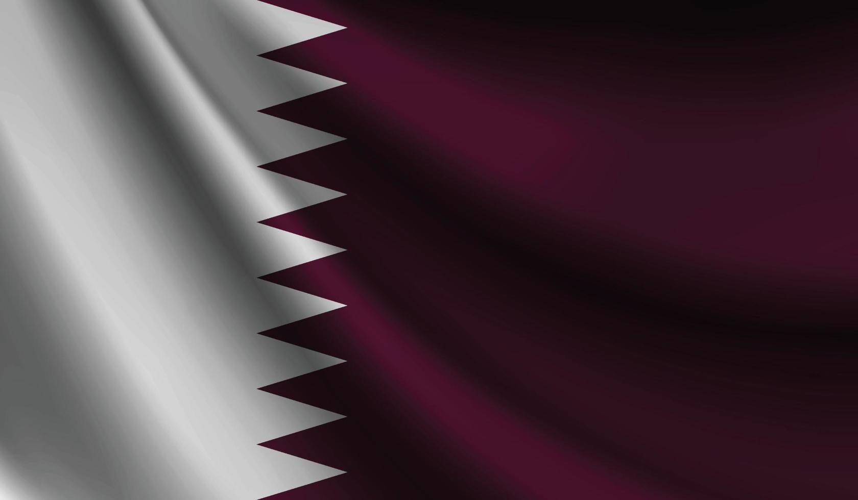 bandera de qatar que agita el fondo para el diseño patriótico y nacional vector