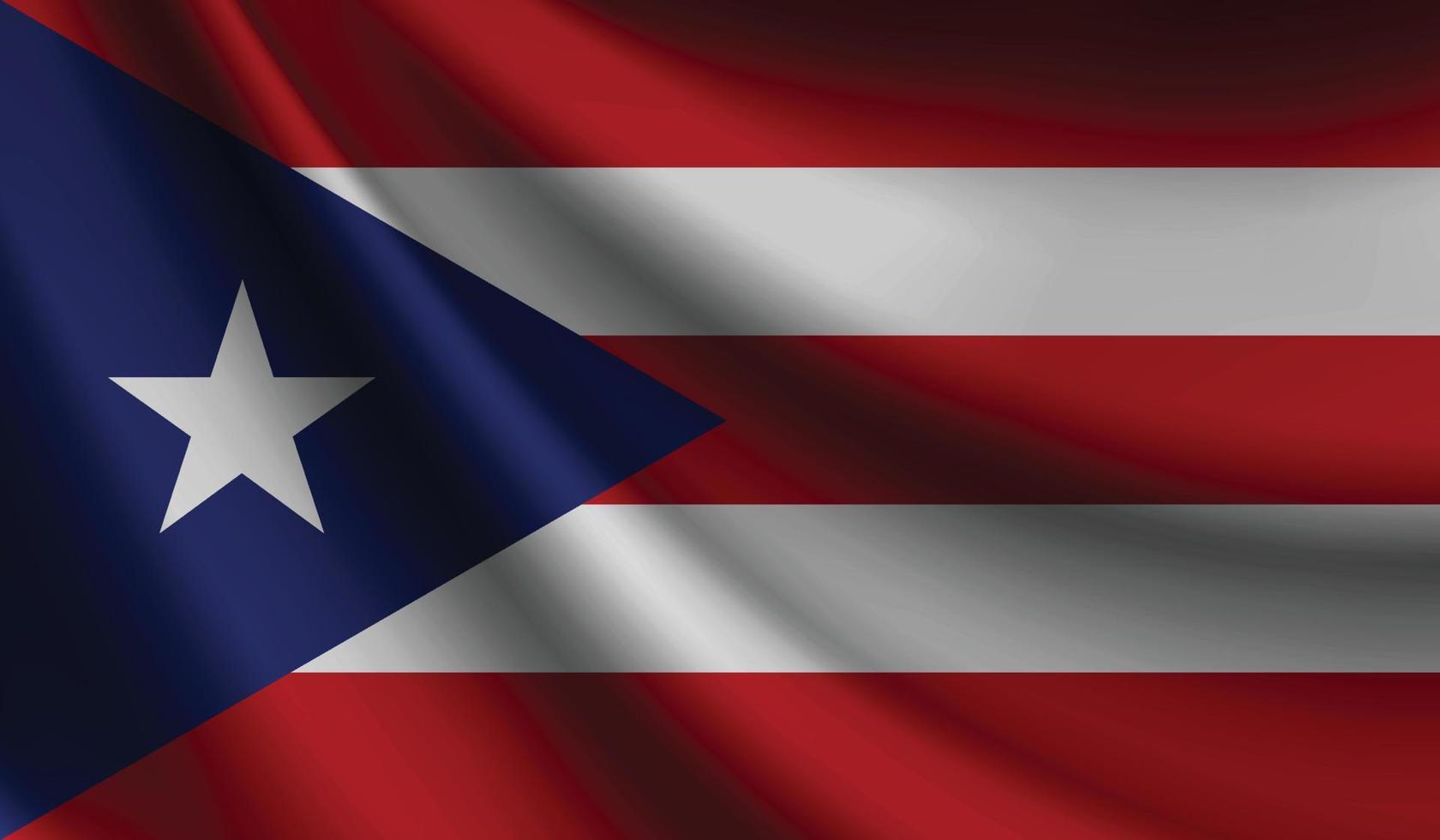 bandera de puerto rico que agita el fondo para el diseño patriótico y nacional vector