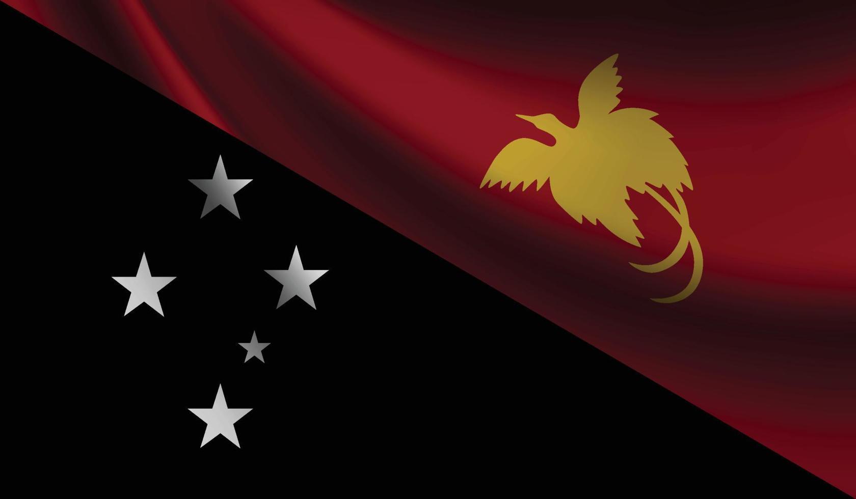 bandera de papúa nueva guinea ondeando. antecedentes para el diseño patriótico y nacional vector