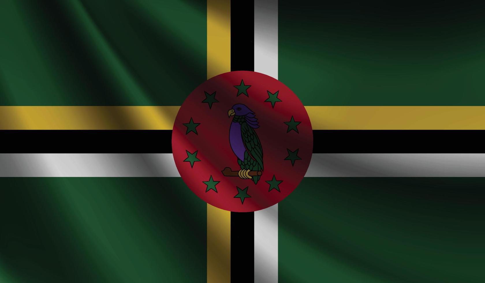 Dominica flag waving. Background for patriotic and national design vector