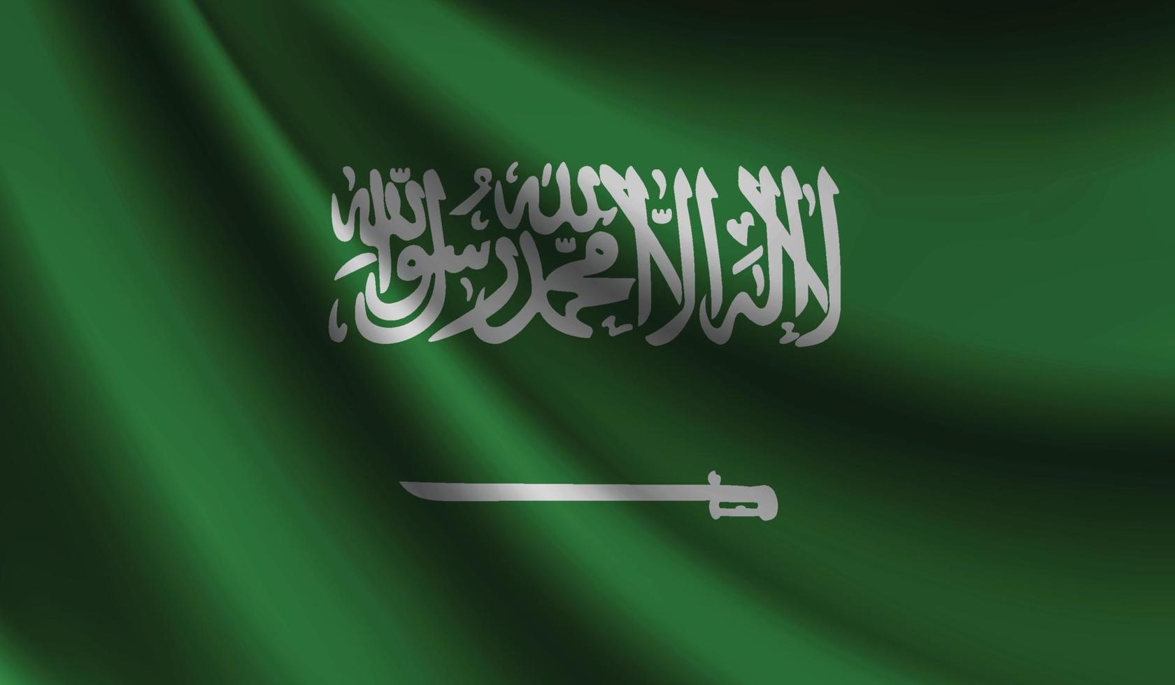 bandera de arabia saudita que agita el fondo para el diseño patriótico y nacional vector