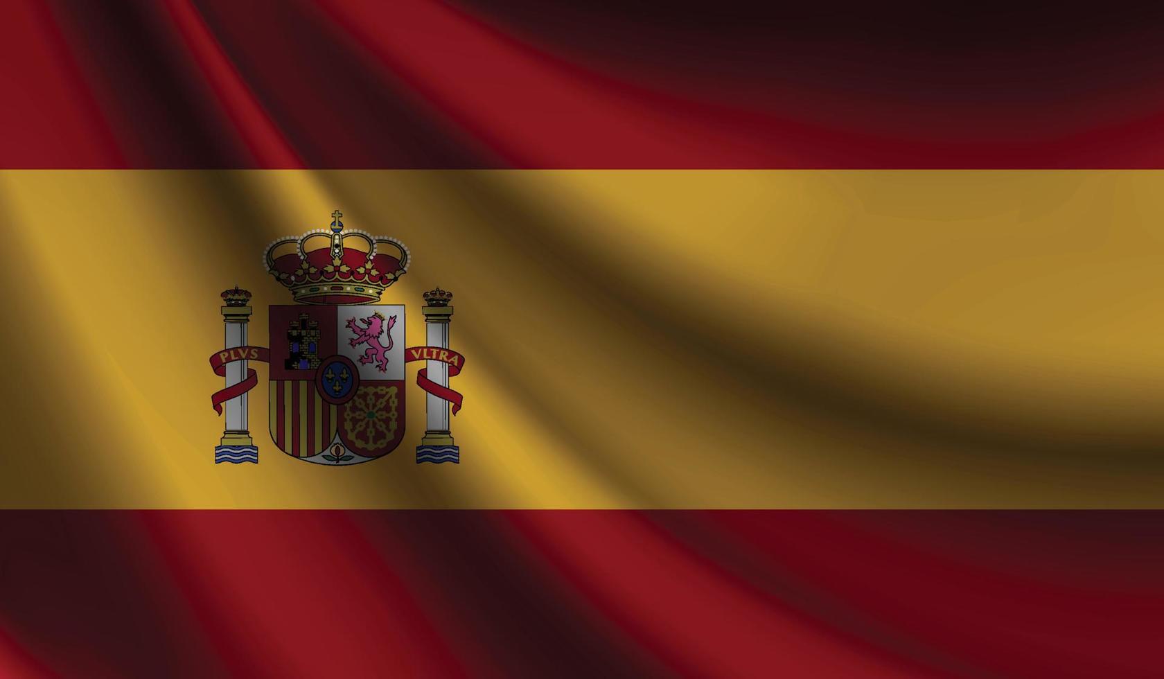 bandera de españa que agita el fondo para el diseño patriótico y nacional vector