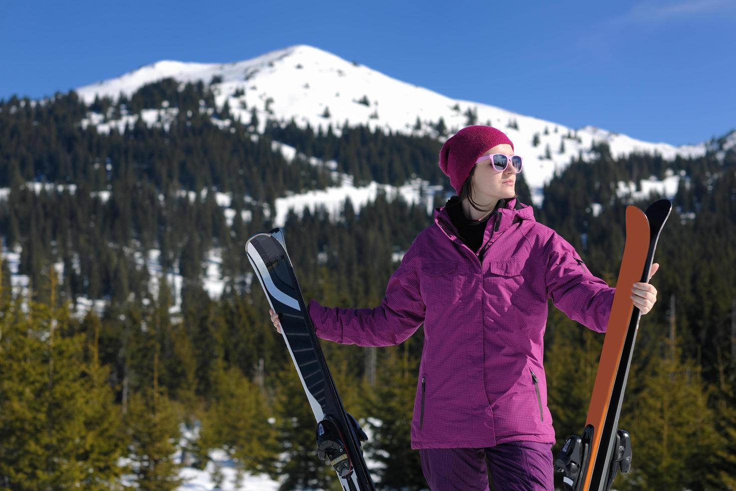 winter woman ski photo