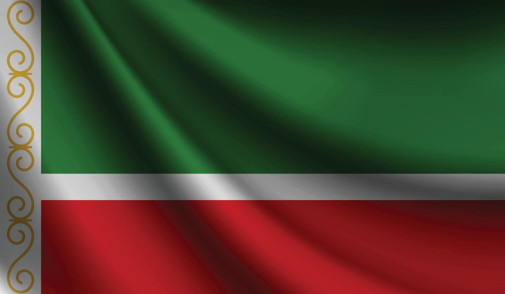 bandera de la república de chechenia ondeando. antecedentes para el diseño patriótico y nacional vector