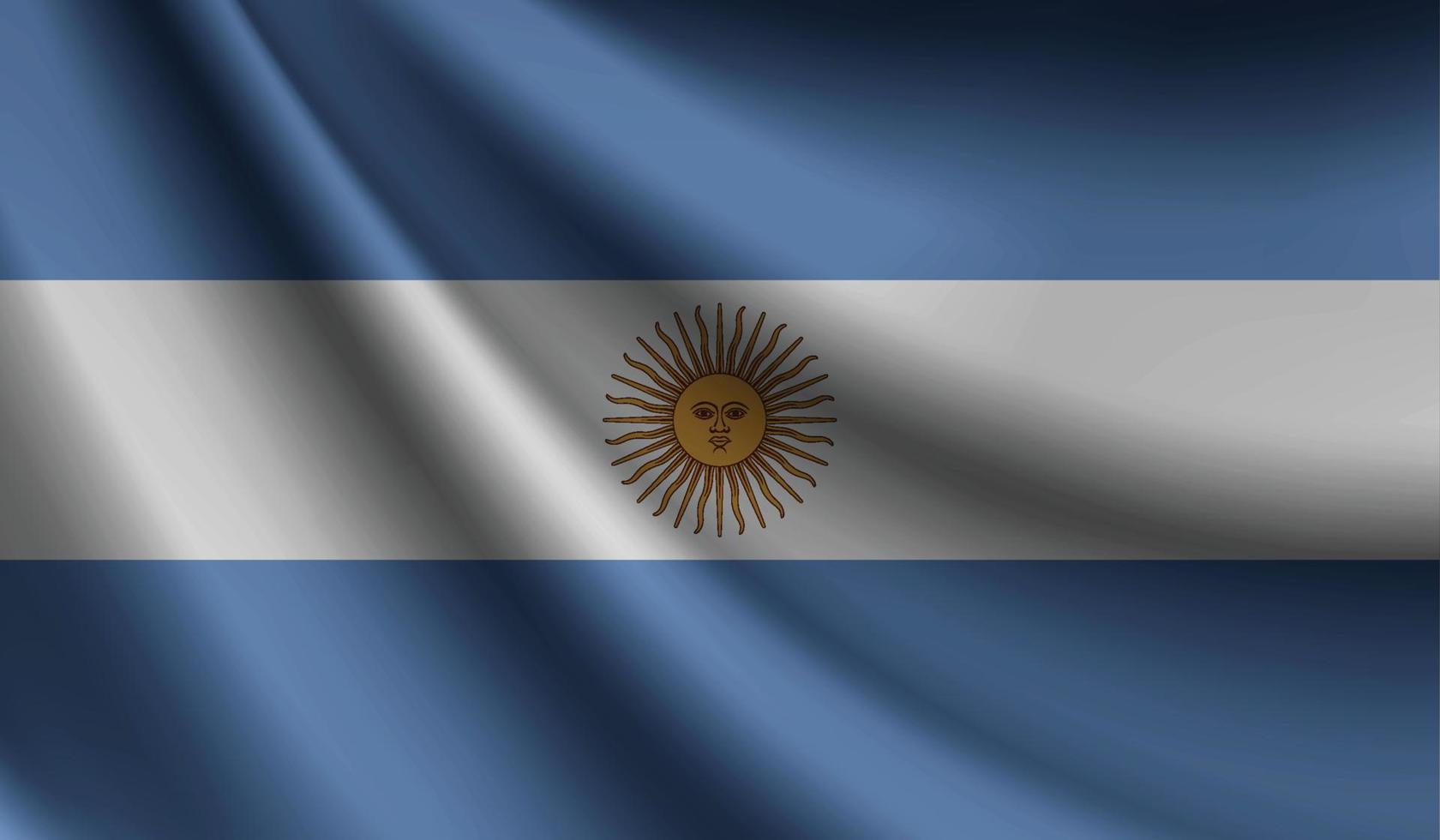 bandera argentina que agita el fondo para el diseño patriótico y nacional vector