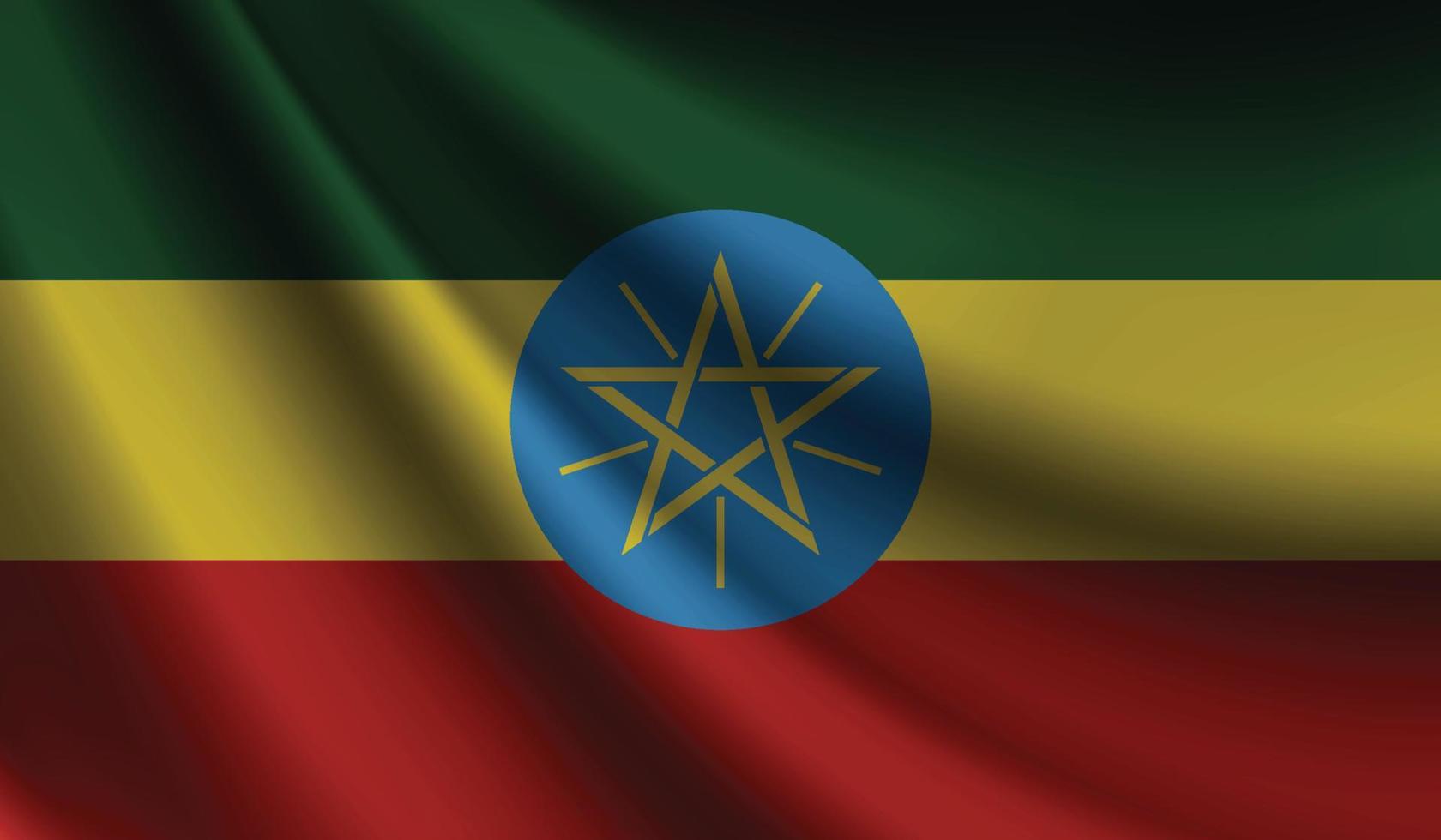 Ethiopia flag waving. Background for patriotic and national design vector