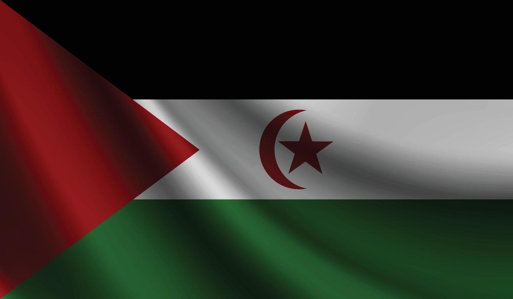 fondo de ondear la bandera del sahara occidental para el diseño patriótico y nacional vector