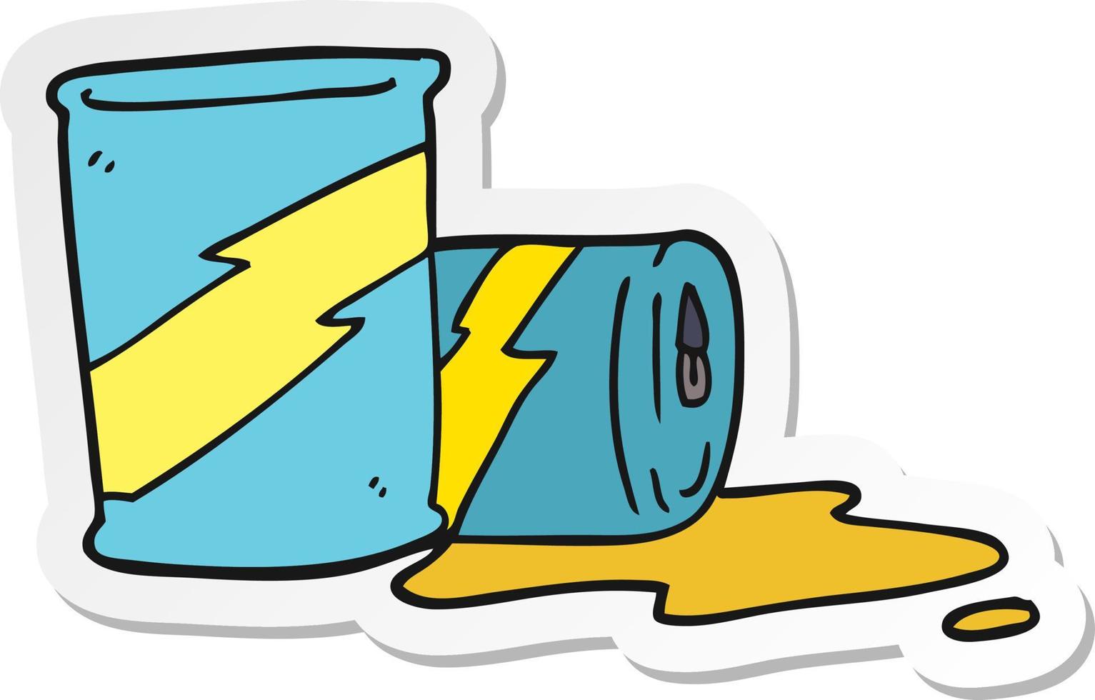 sticker of a cartoon soda cans vector