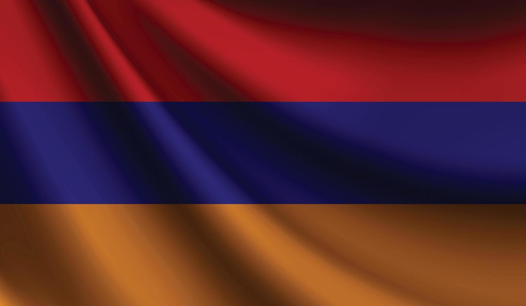 bandera de armenia que agita el fondo para el diseño patriótico y nacional vector