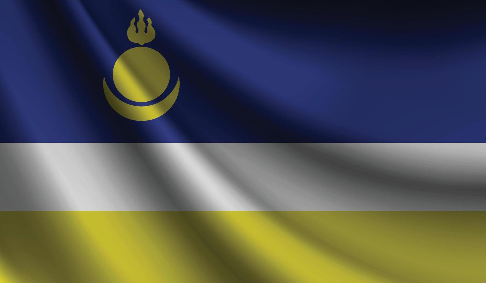 bandera de buriatia que agita el fondo para el diseño patriótico y nacional vector