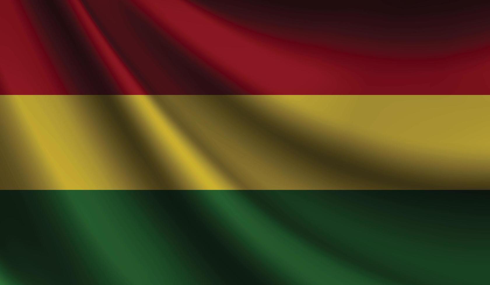 bandera de bolivia que agita el fondo para el diseño patriótico y nacional vector