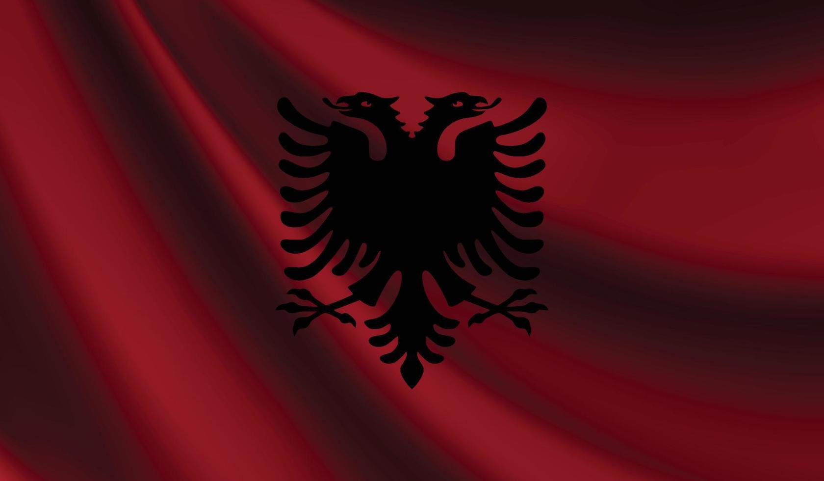 bandera de albania que agita el fondo para el diseño patriótico y nacional vector