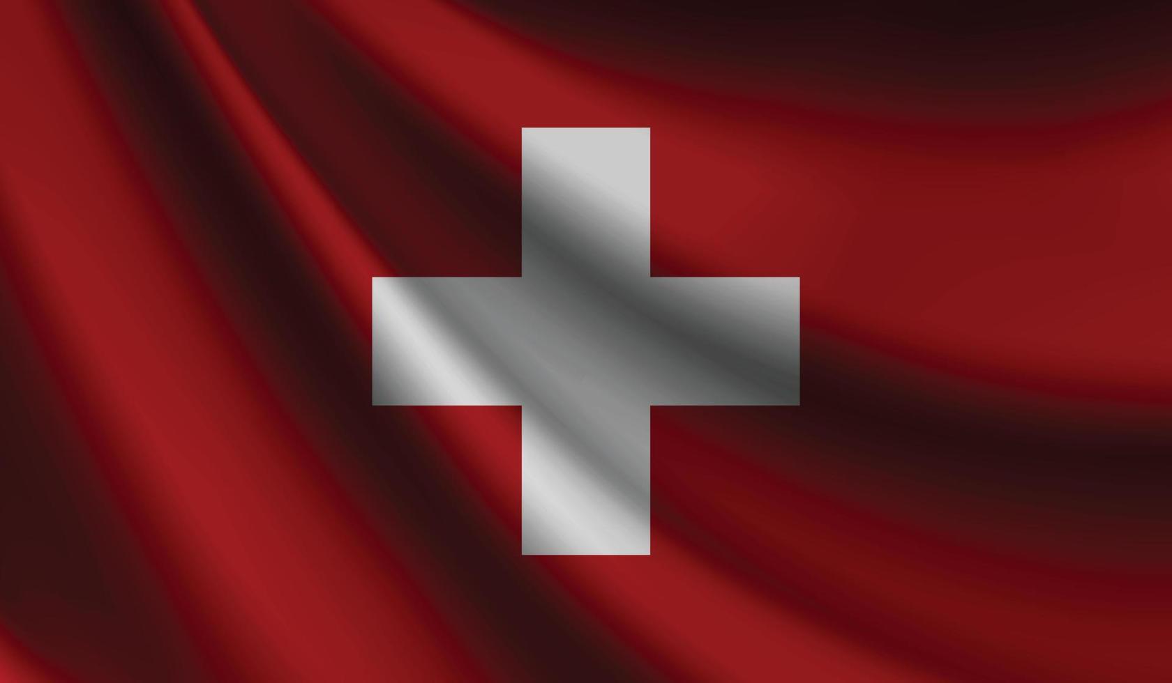 fondo de ondear la bandera suiza para el diseño patriótico y nacional vector