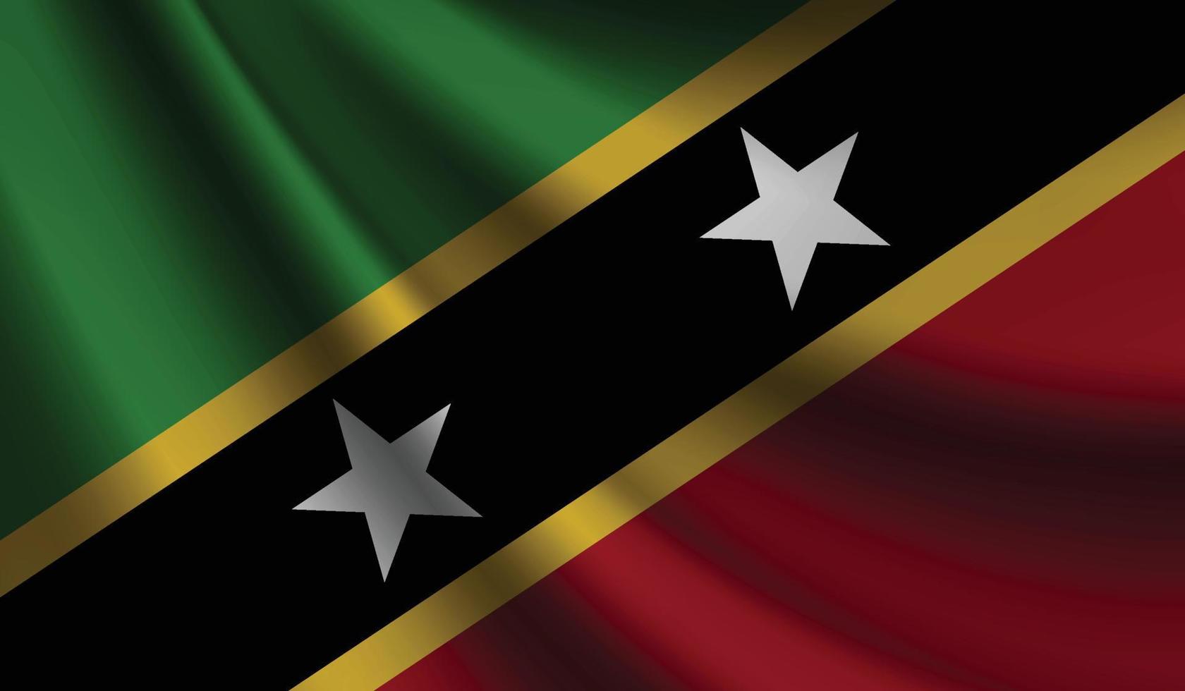 bandera de saint kitts y nevis que agita el fondo para el diseño patriótico y nacional vector