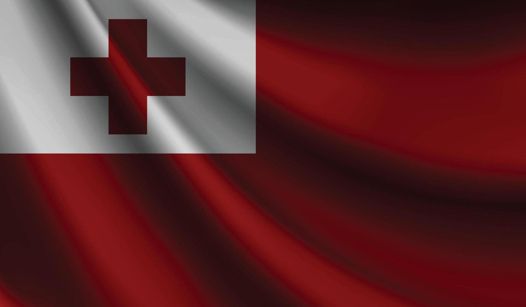 bandera de tonga que agita el fondo para el diseño patriótico y nacional vector