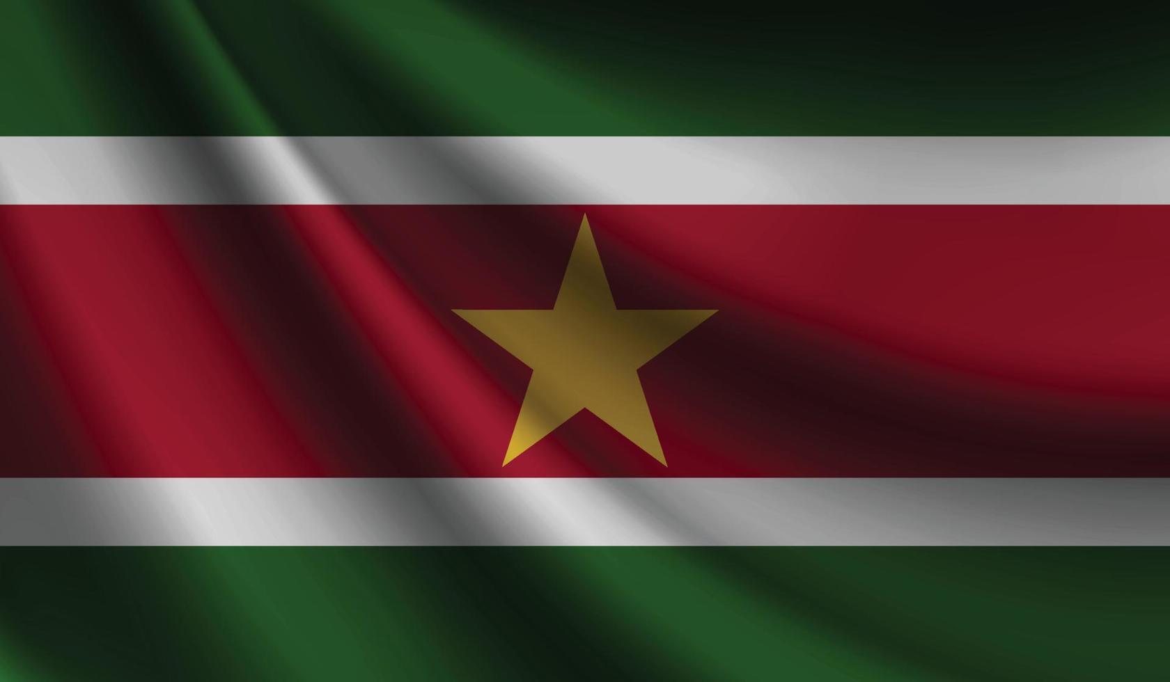 bandera de surinam que agita el fondo para el diseño patriótico y nacional vector