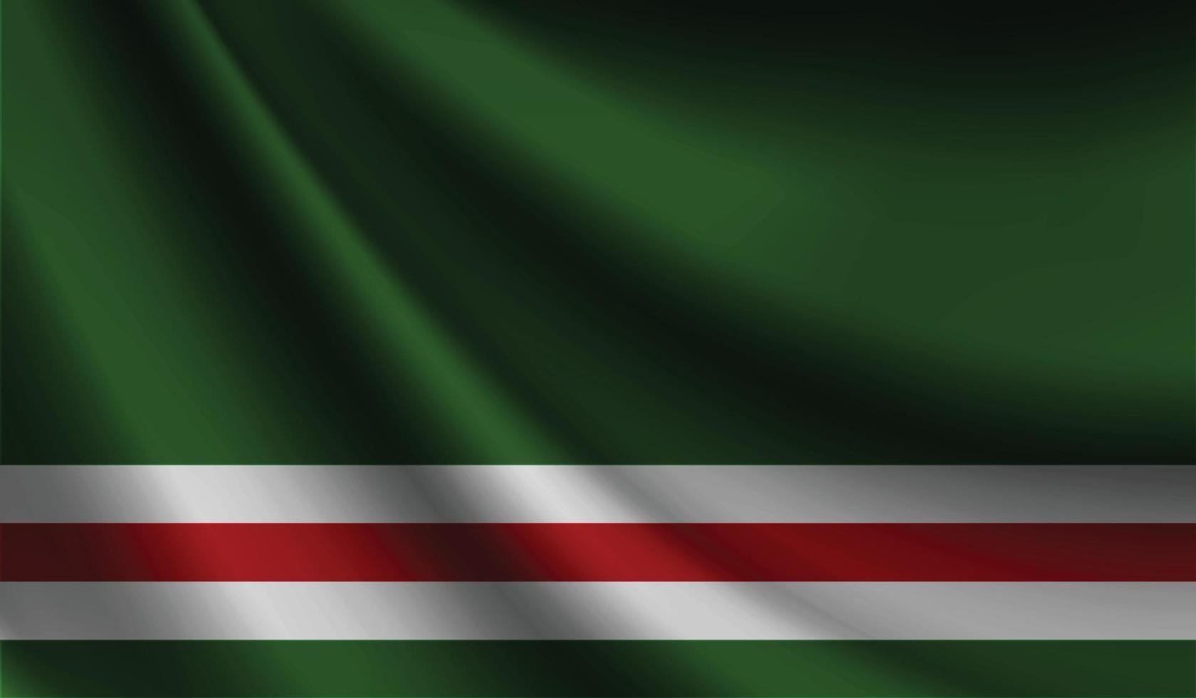 chechen republic of ichkeria flag waving. Background for patriotic and national design vector