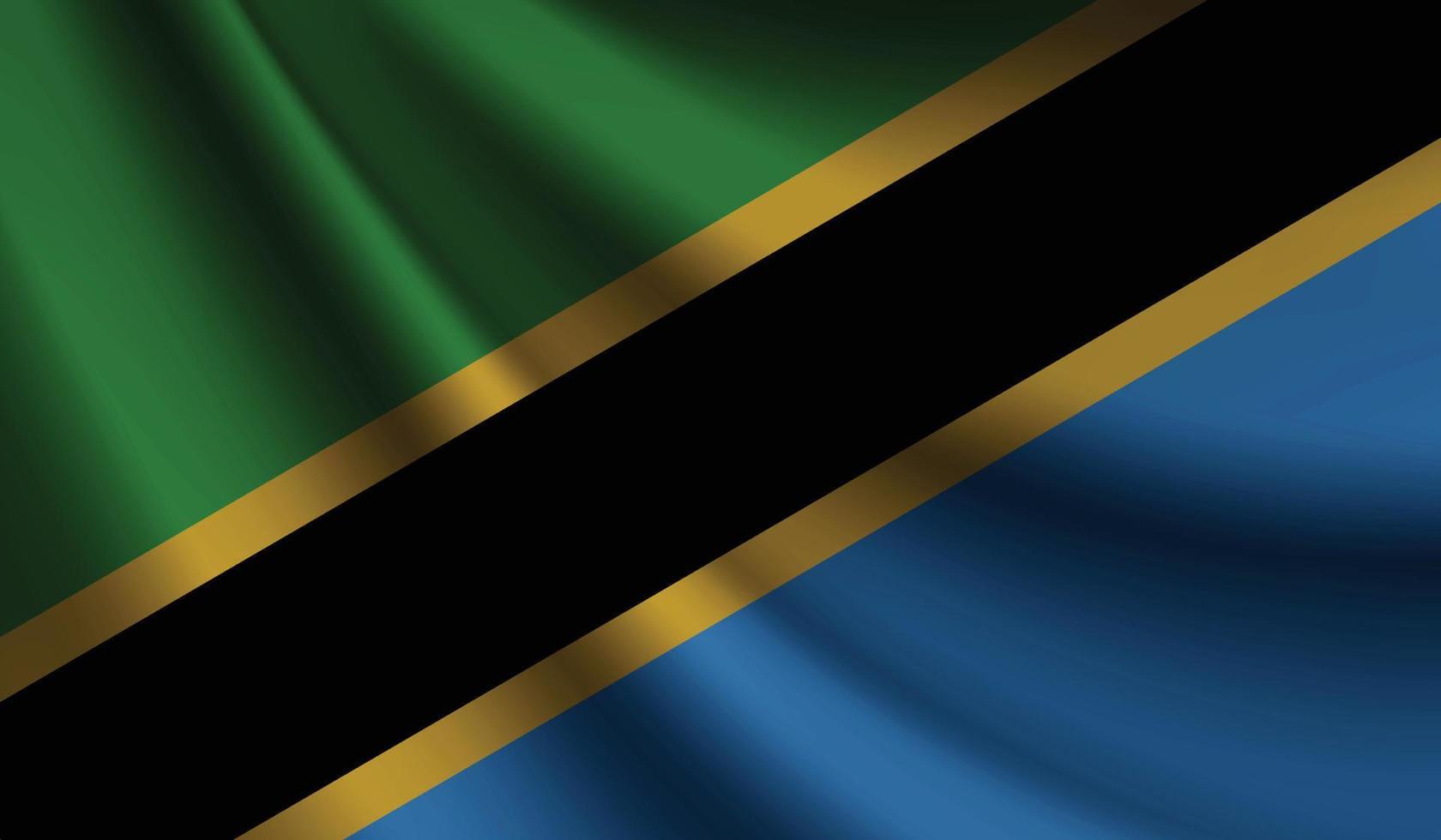 bandera de tanzania que agita el fondo para el diseño patriótico y nacional vector