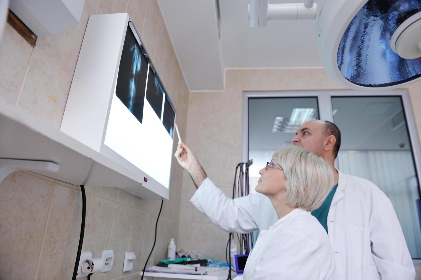veterinarian and assistant in a small animal clinic photo