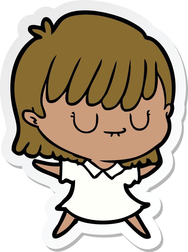 sticker of a cartoon woman vector