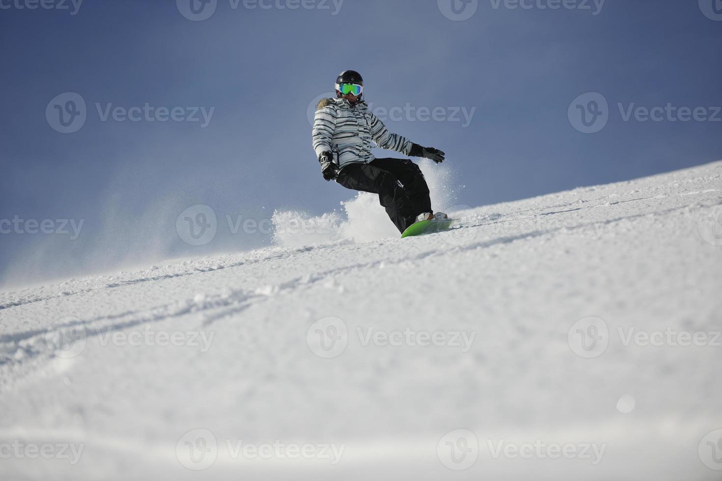 Skiers on mountain photo