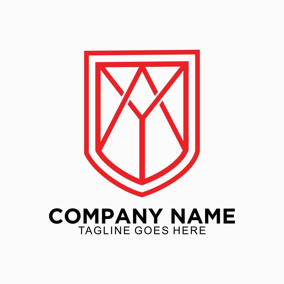 YA initial logo in shield concept vector