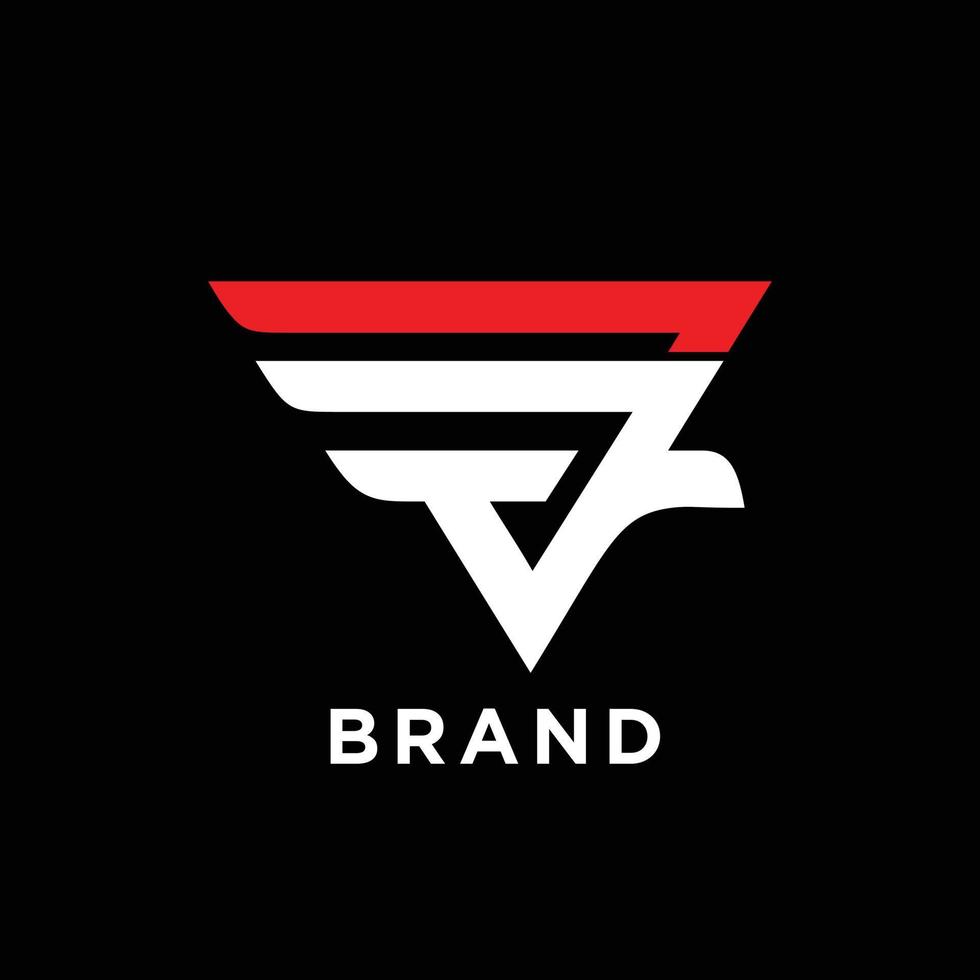 V initial logo with eagle design concept vector