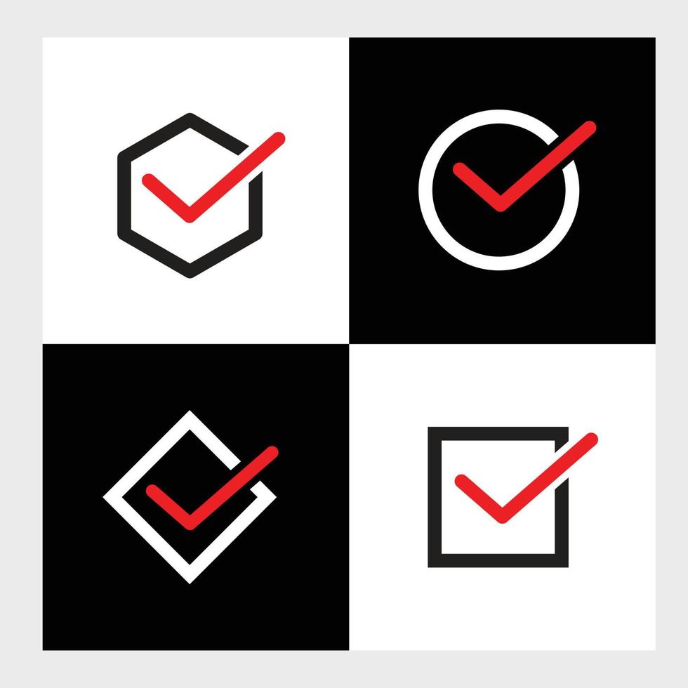Tick icon and symbol Check, for web design vector