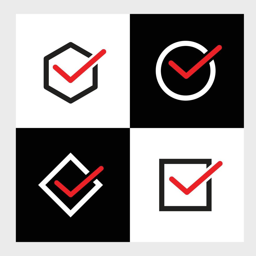 verificación de icono y símbolo de marca, para diseño web vector