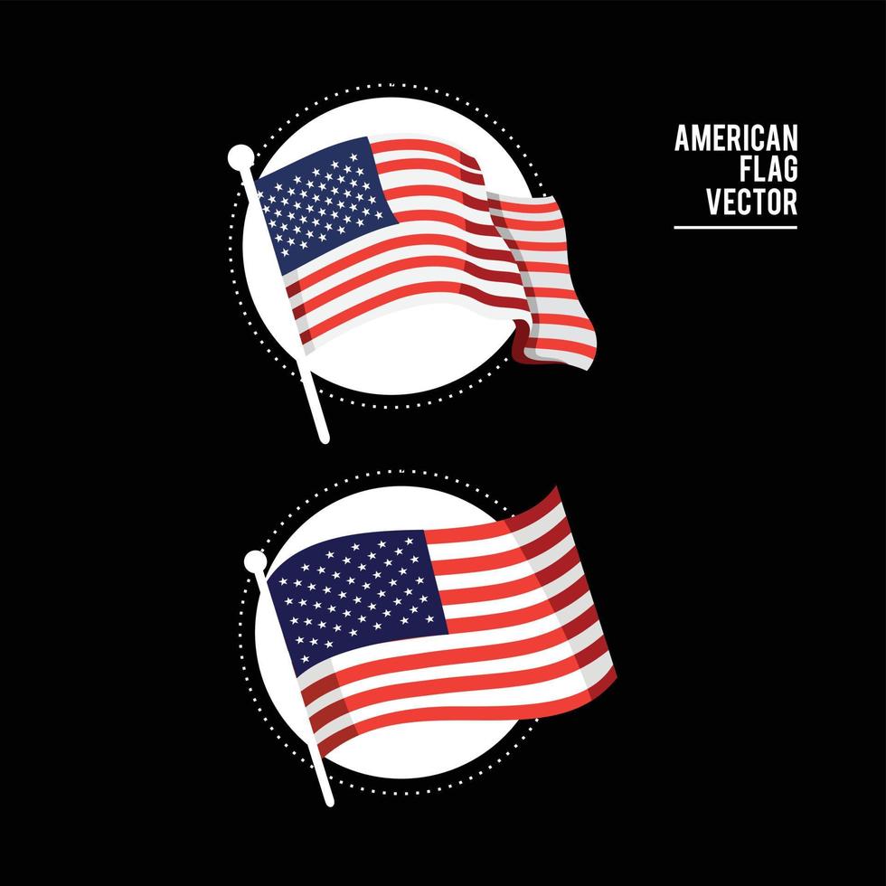 American flag design and illustration for symbol or icon vector