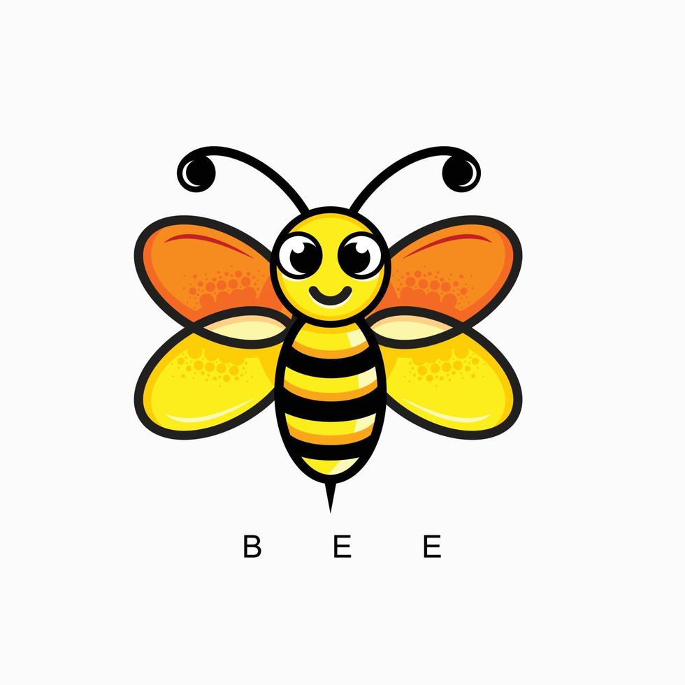 plantilla de diseño de vector de dibujos animados de abeja