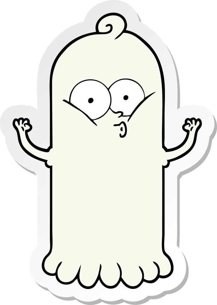 sticker of a cartoon ghost vector