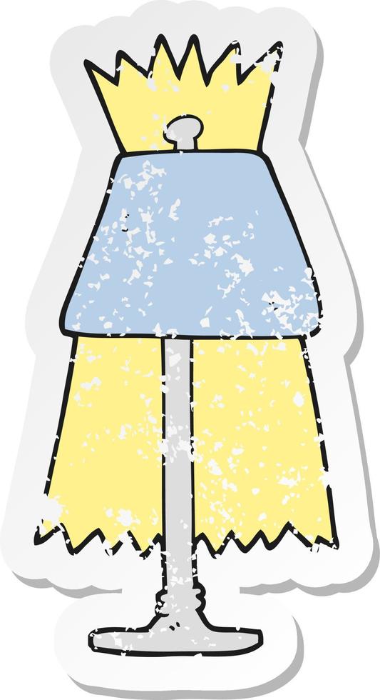 retro distressed sticker of a cartoon lamp vector