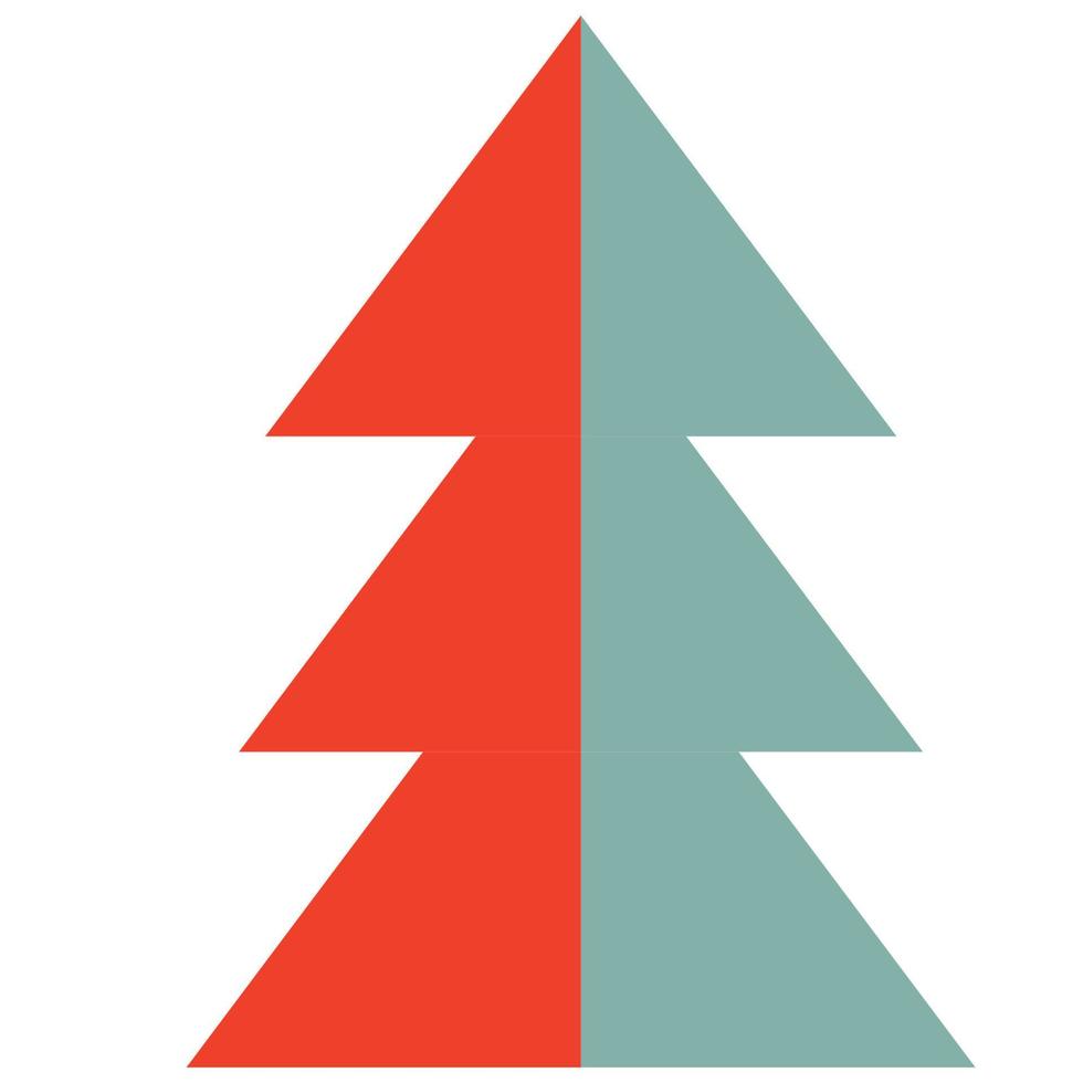 árbol de Navidad . decoración navideña en estilo retro vector