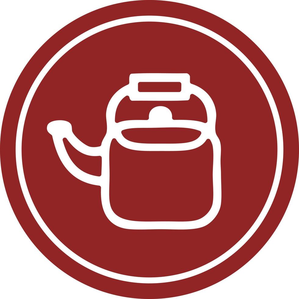 kitchen kettle circular icon vector