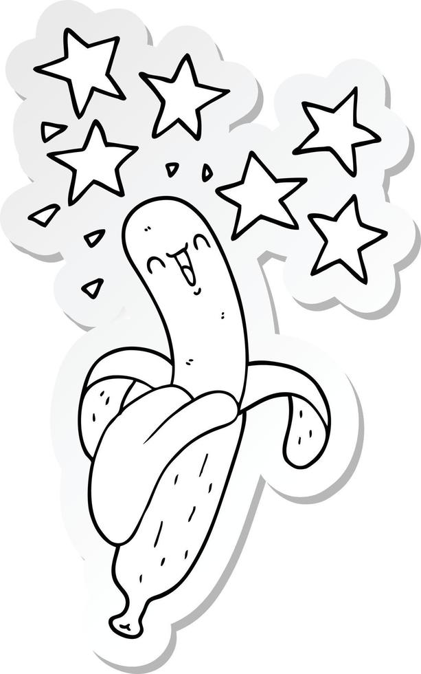 sticker of a cartoon magic banana vector