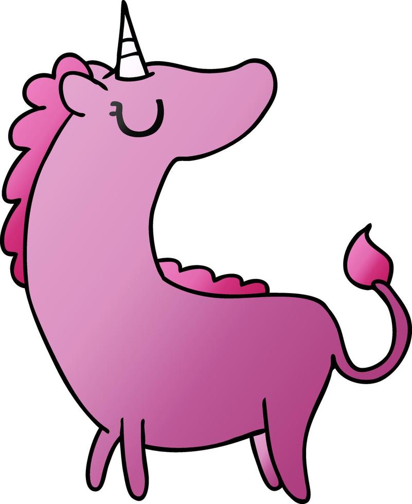 dibujos animados degradados de lindo unicornio kawaii vector