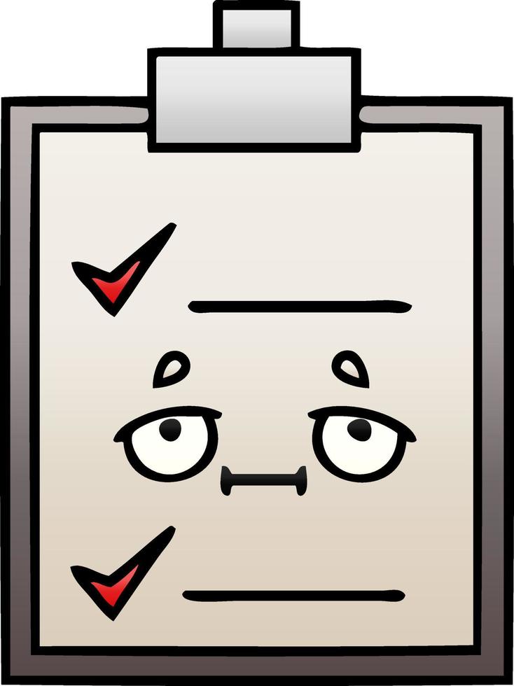 gradient shaded cartoon check list vector