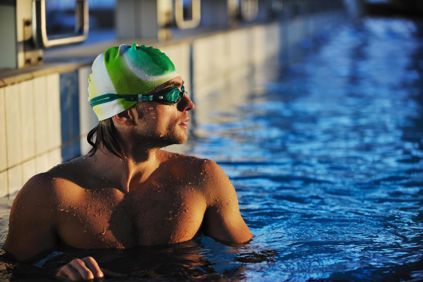 Swimmer in pool photo