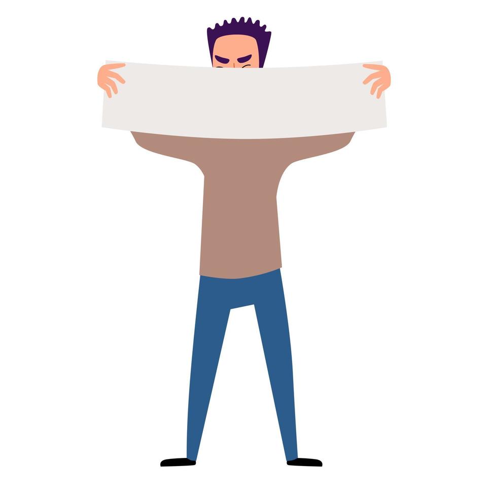 Protesting crowd of people with posters vector