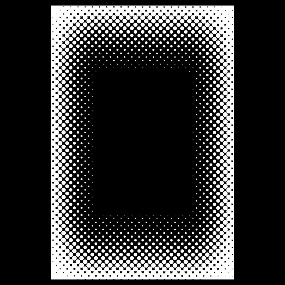 Halftone frame. Dotted fade Gradient rectangular border. Vector design element. Halftone illustration