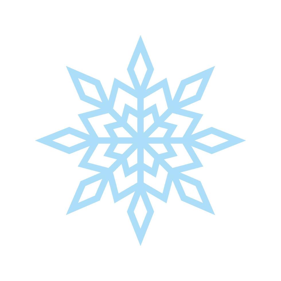 Snowflake icon, vector snow symbol isolated on white background