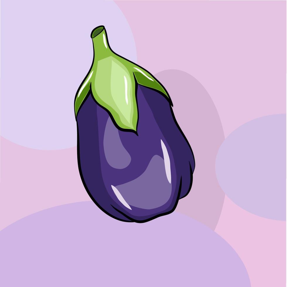 Eggplant vegetable on a geometric background vector