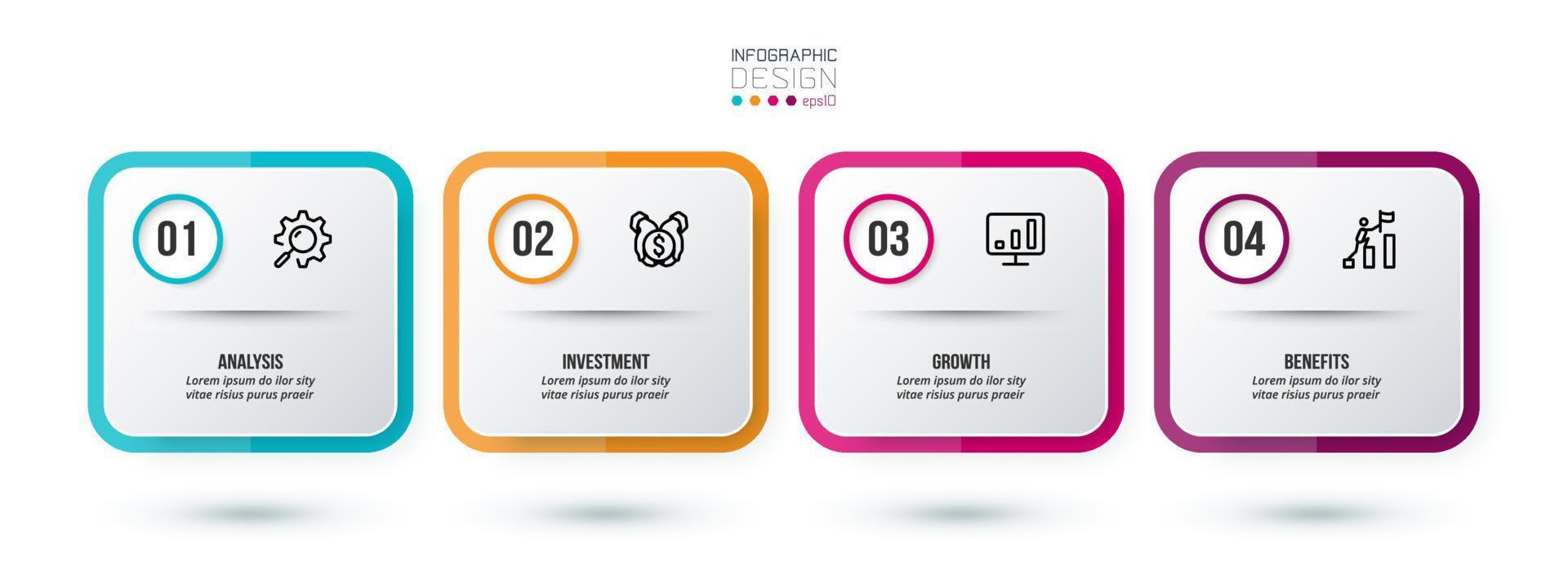 Infographic template business concept with step. vector