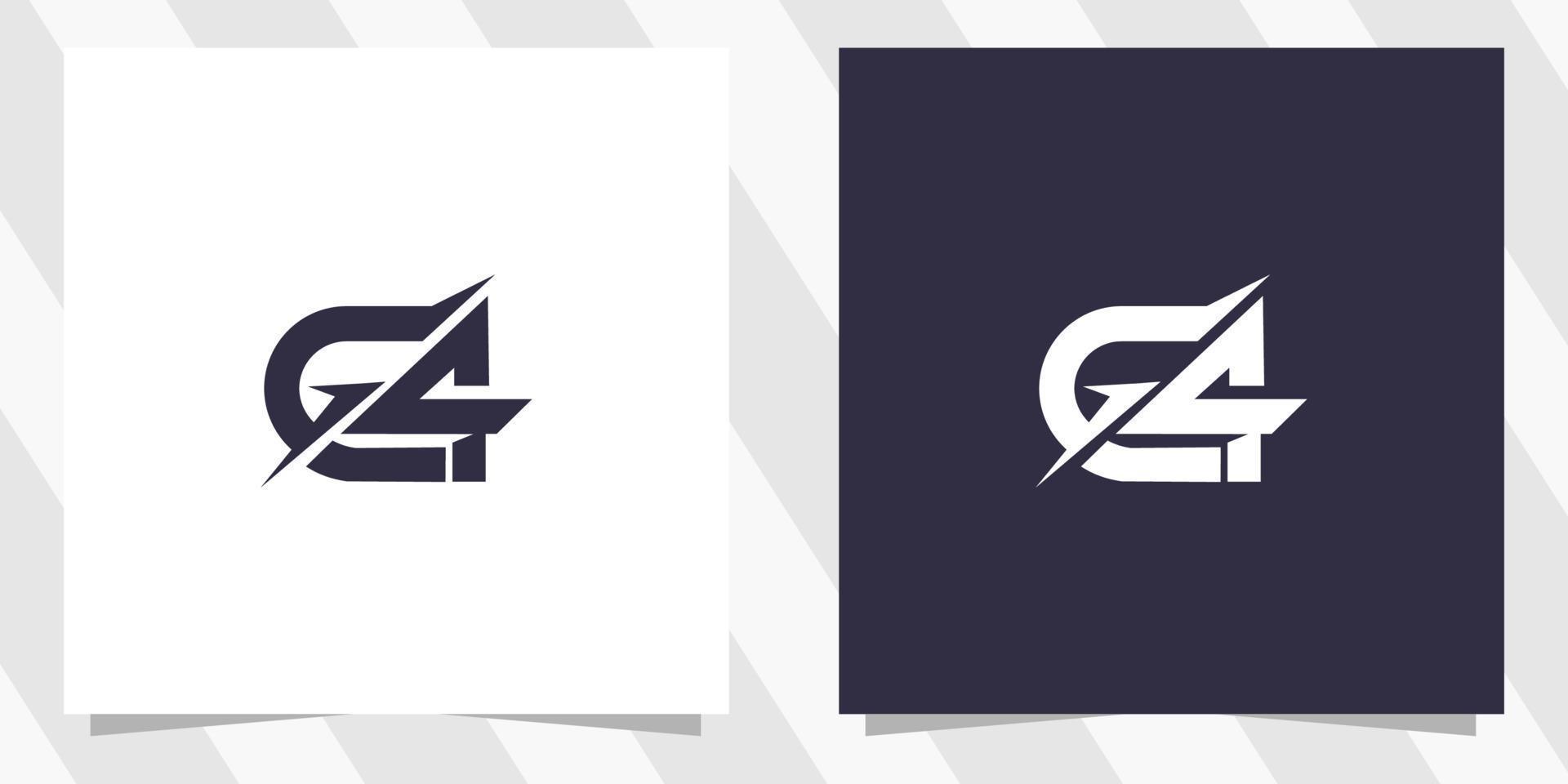 letter g4 4g logo design vector